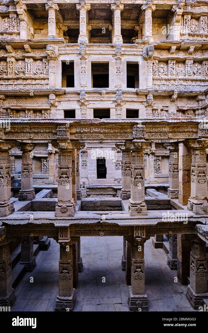 Inde, Gujarat, Patan, Rani-Ki Vav stewell, site du patrimoine mondial de l'UNESCO Banque D'Images