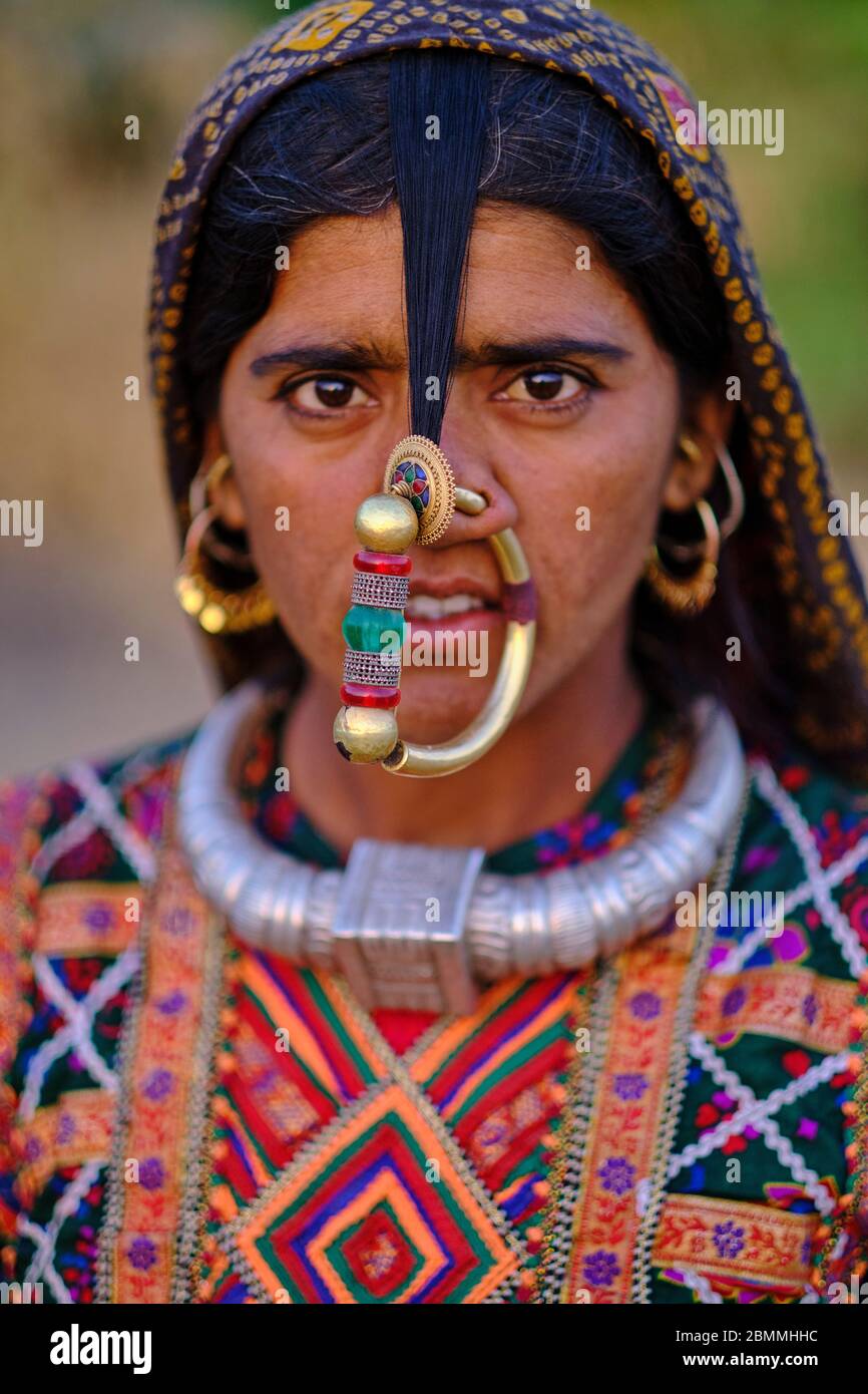 Inde, Gujarat, Kutch, district de Banni, femmes Jat, population musulmane Banque D'Images