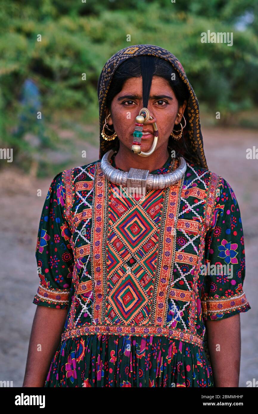 Inde, Gujarat, Kutch, district de Banni, femmes Jat, population musulmane Banque D'Images