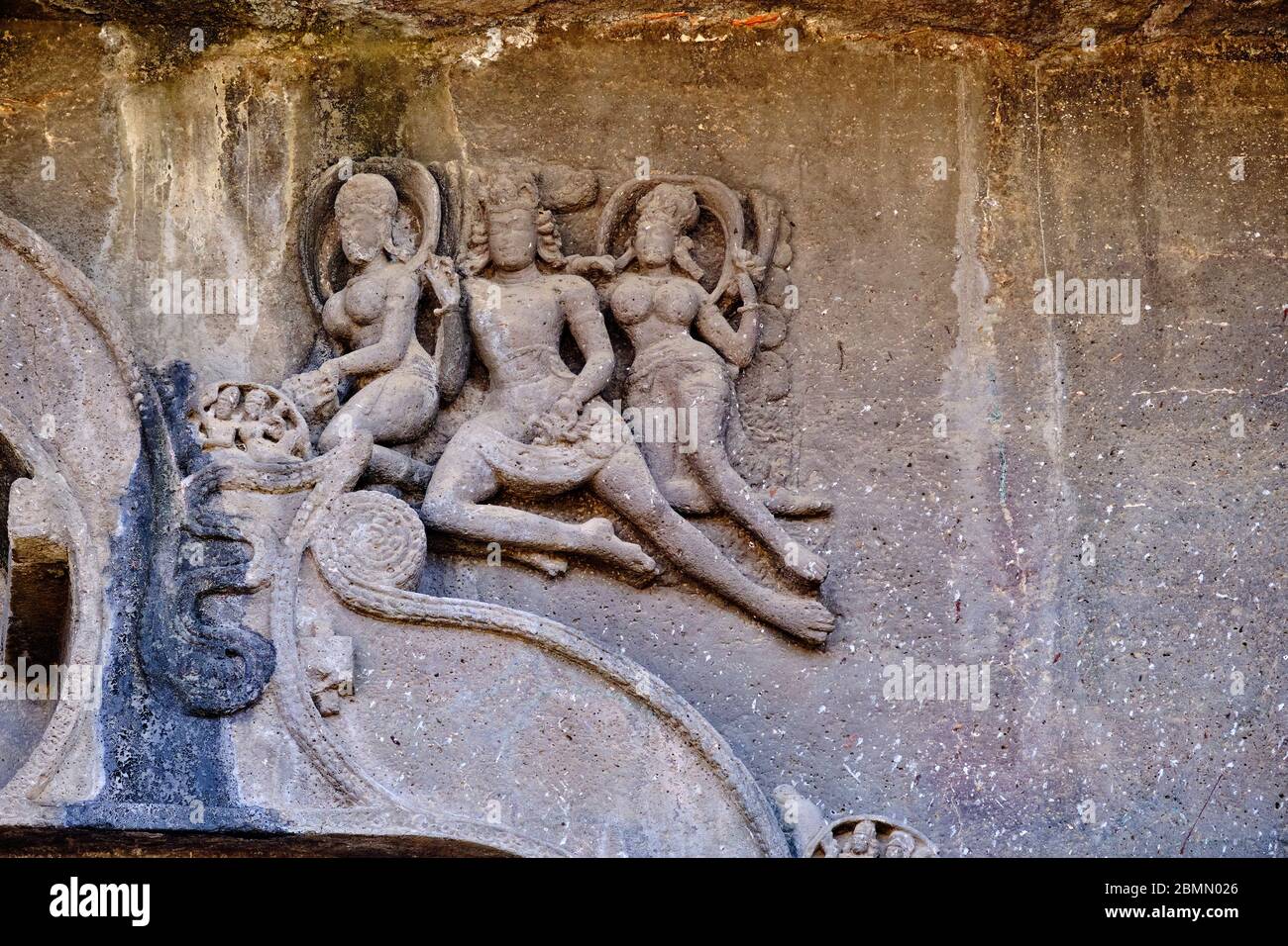 Inde, Maharashtra, temple de la grotte d'Ellora, patrimoine mondial de l'UNESCO, grotte N°10 Banque D'Images