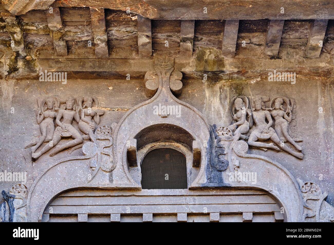 Inde, Maharashtra, temple de la grotte d'Ellora, patrimoine mondial de l'UNESCO, grotte N°10 Banque D'Images