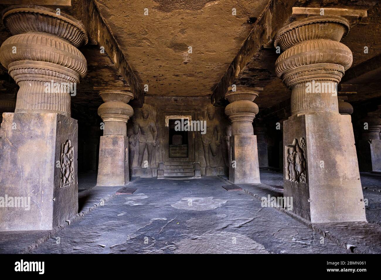 Inde, Maharashtra, temple de la grotte d'Ellora, patrimoine mondial de l'UNESCO, grotte N°29 Banque D'Images