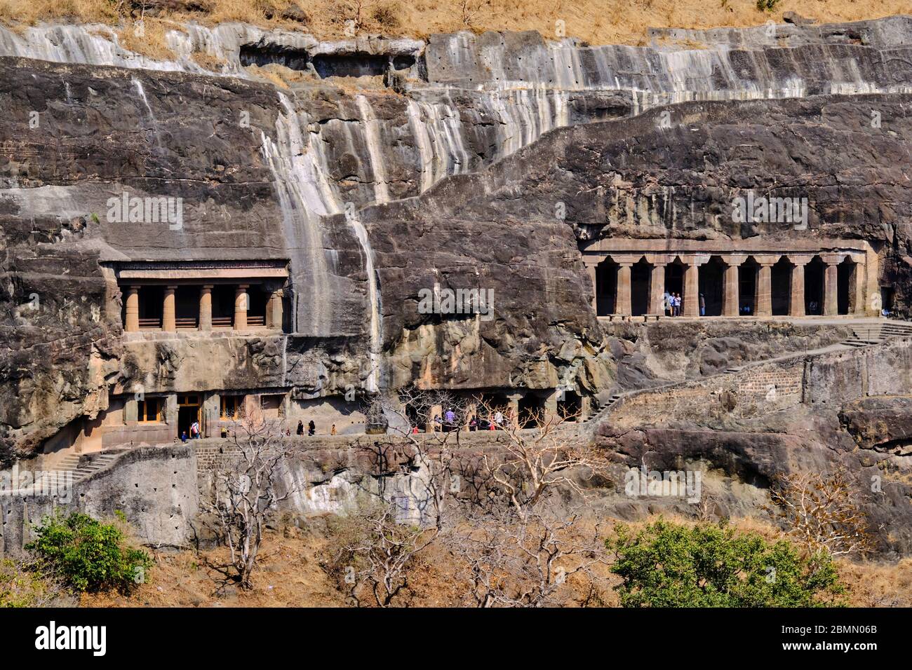 Inde, Maharashtra, temple de la grotte d'Ajanta, patrimoine mondial de l'UNESCO, Banque D'Images