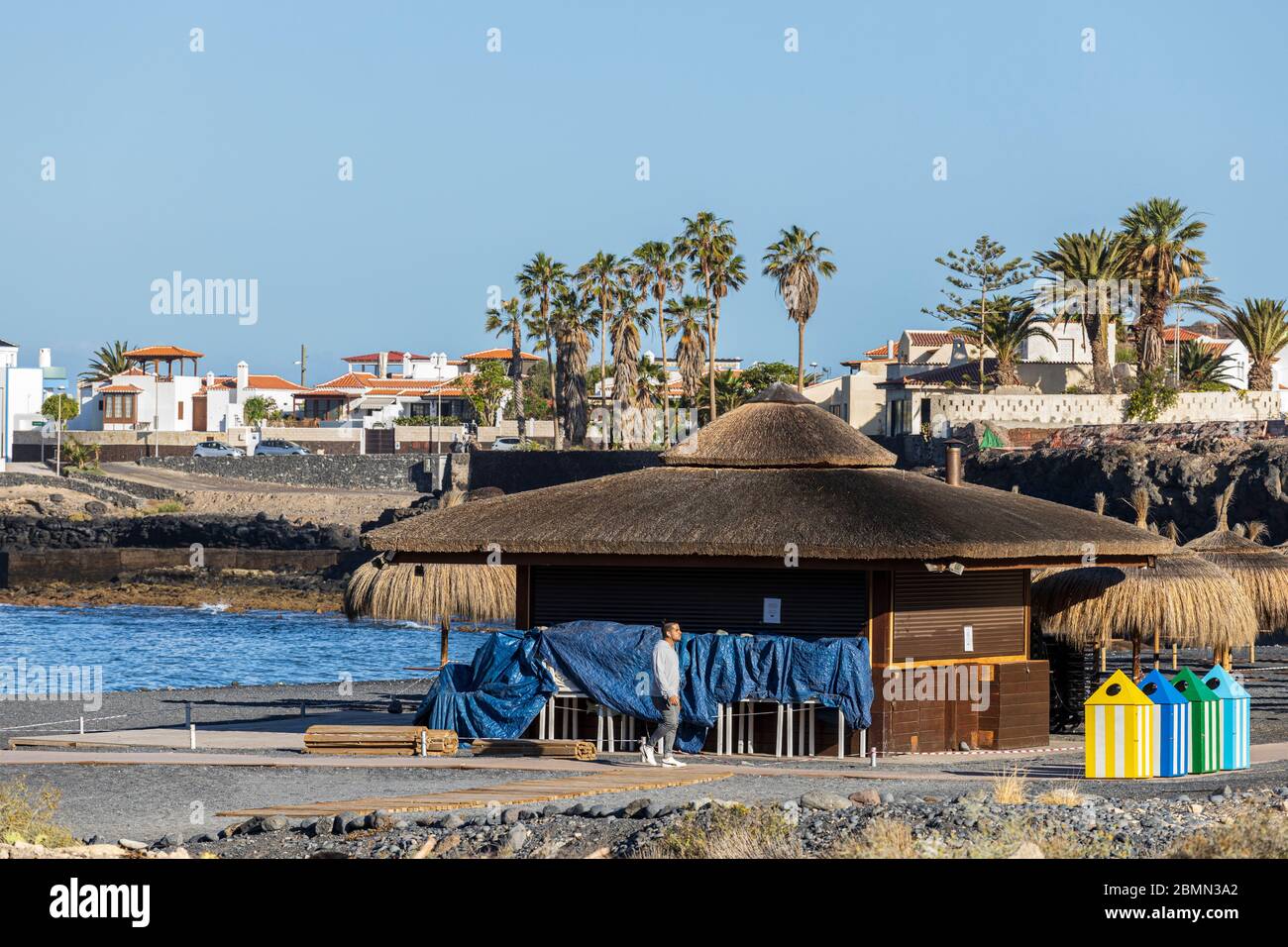 Début de matinée, exercice sur la Playa Enramada dans la première phase de la désescalade pendant le confinement de Covid 19 dans la station touristique de la Costa Ade Banque D'Images