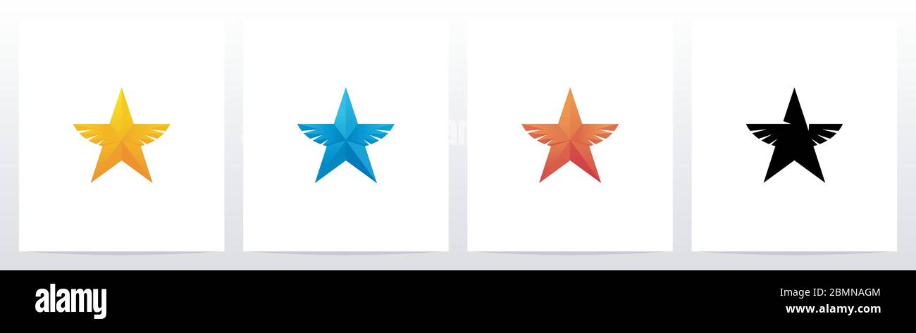 Logo Star avec ailes Illustration de Vecteur