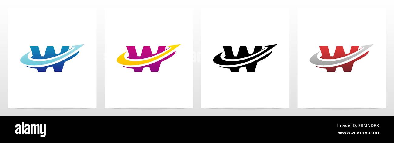 Logo Swoosh de la lettre avec lignes de flèche Illustration de Vecteur