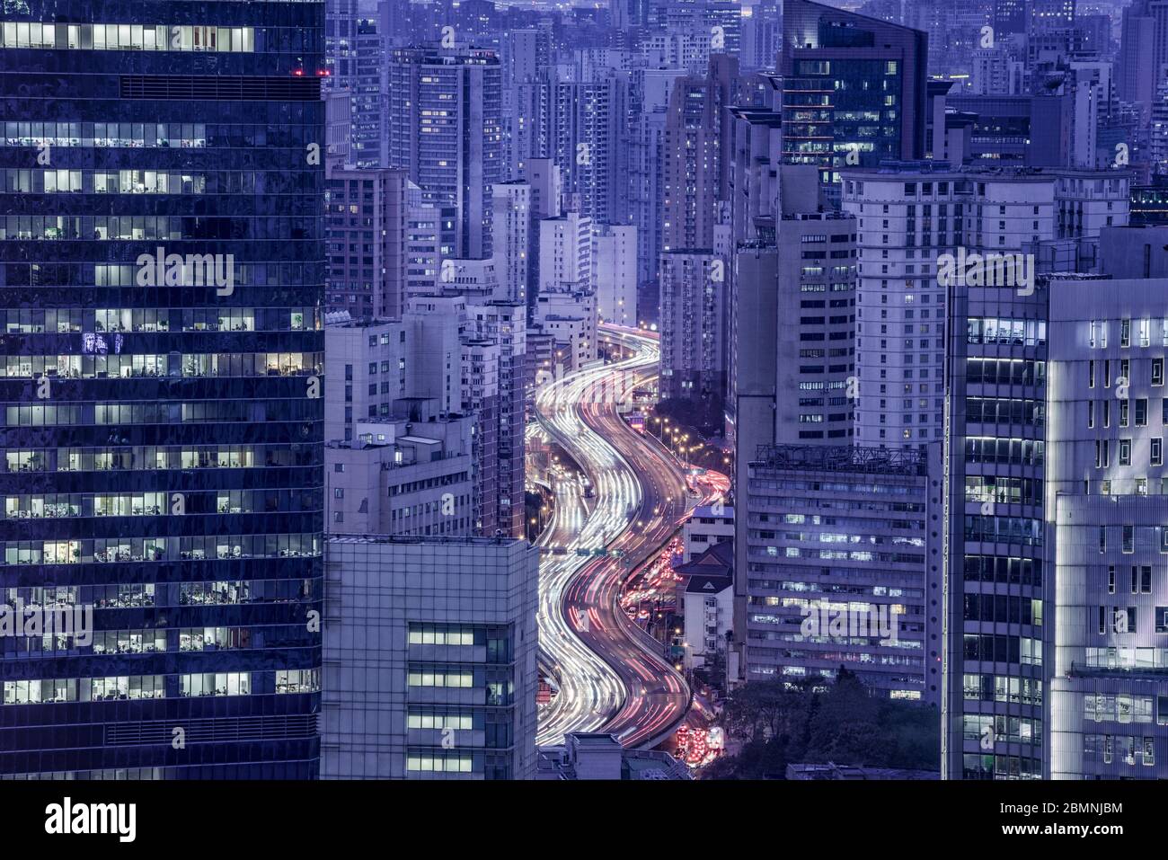 Extérieur du bâtiment de bureau et paysage urbain à Shanghai Banque D'Images