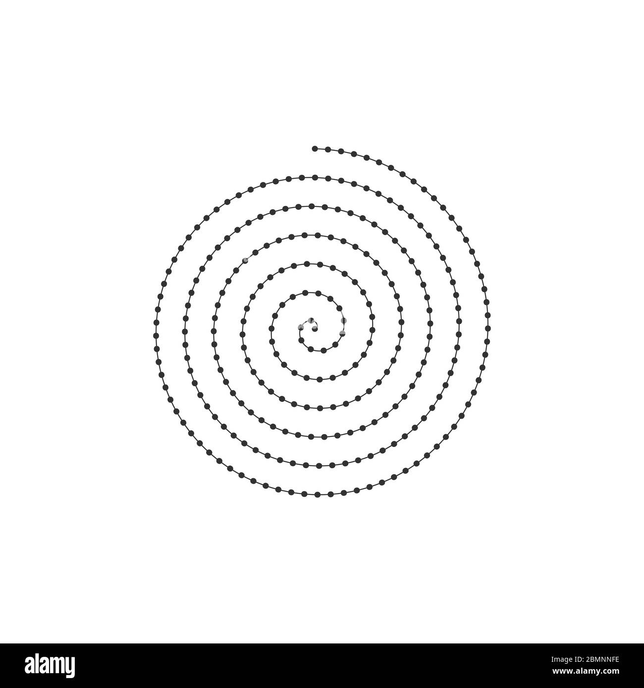 Conception de symbole d'icône en spirale en pointillés. Illustration vectorielle isolée sur fond blanc Illustration de Vecteur
