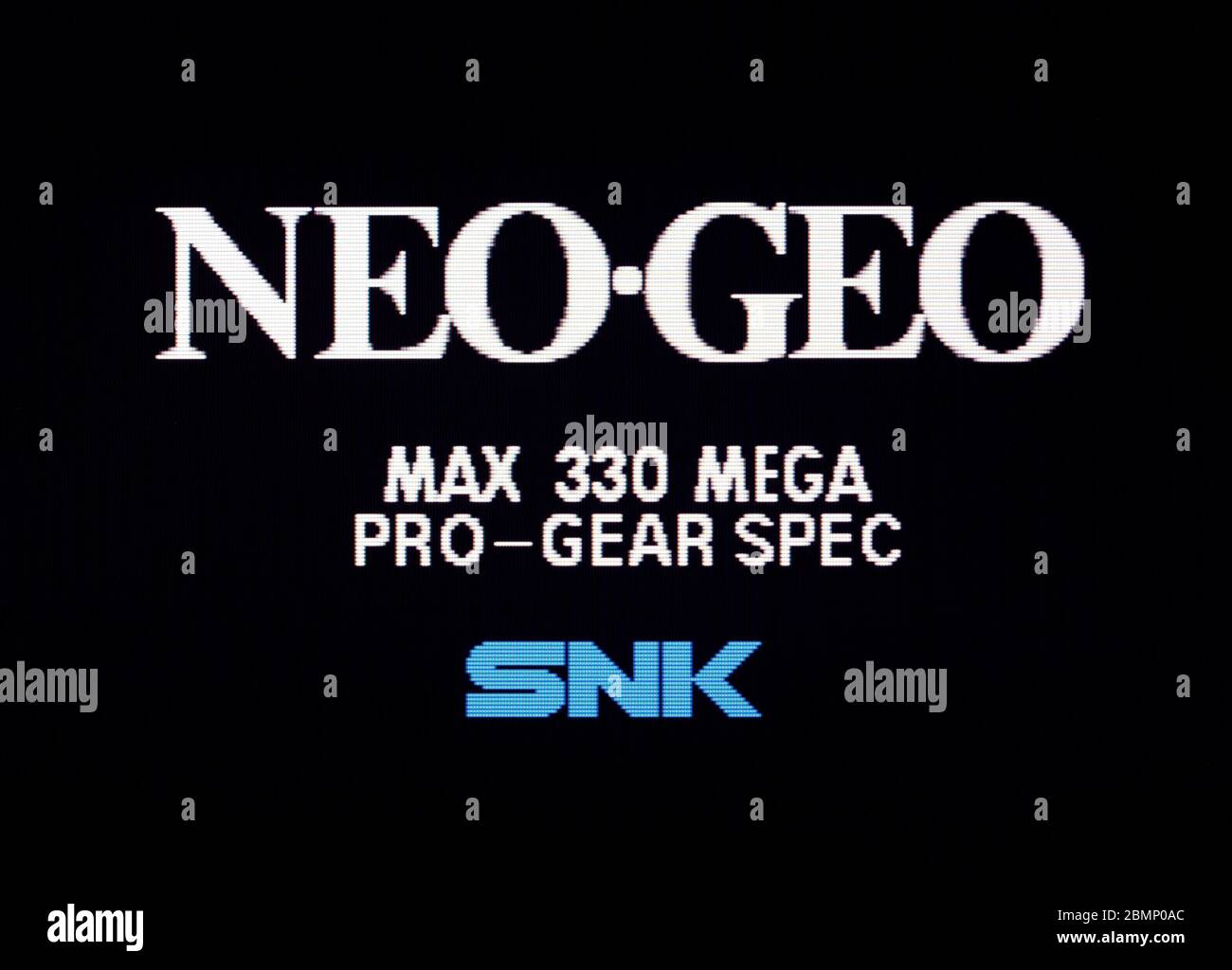 Logo de spécifications de matériel Mega Pro Gear SNK Neo Geo Max 330 - SNK Neo-Geo NeoGeo - usage éditorial uniquement Banque D'Images