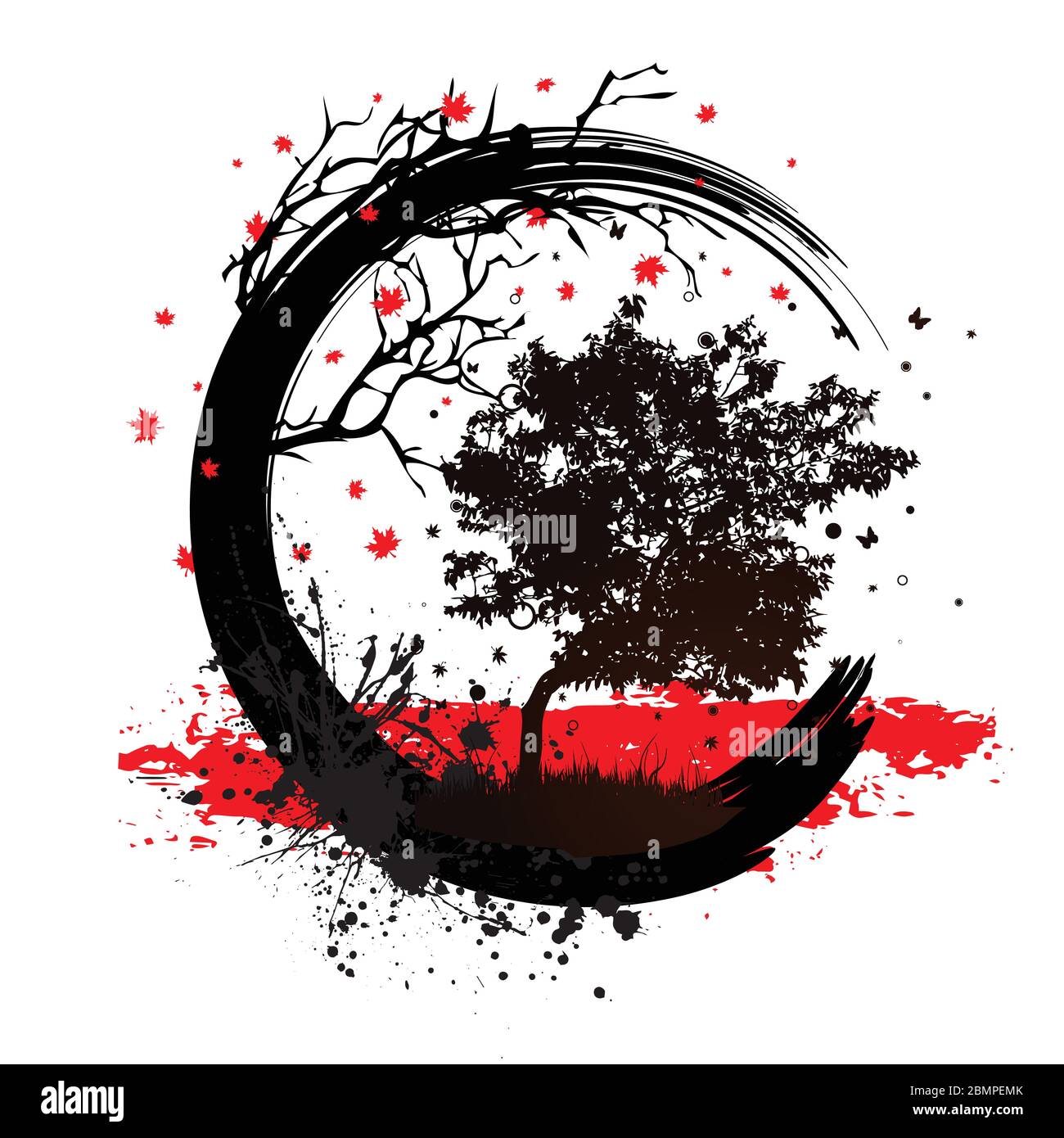 Grunge arbre magique arrière-plan Illustration de Vecteur