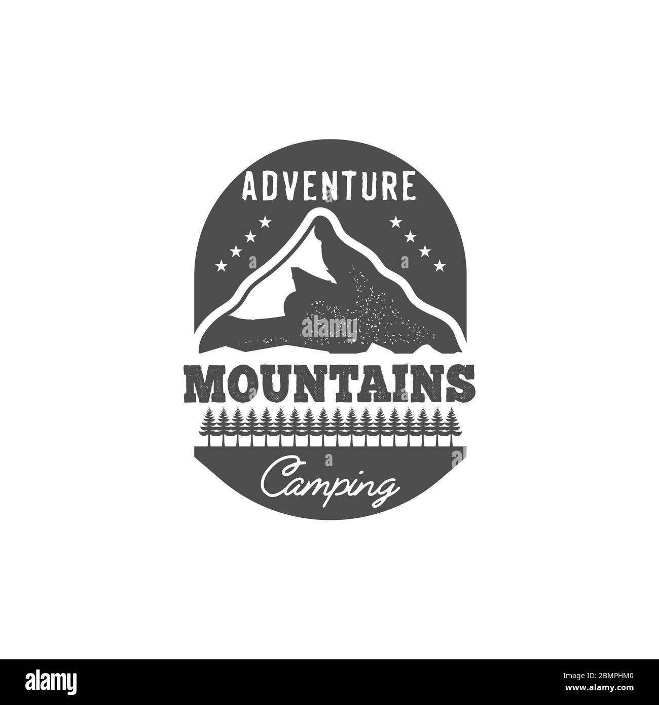 badge de camping vintage et de forêt pour la décoration ou l'impression de camping Illustration de Vecteur