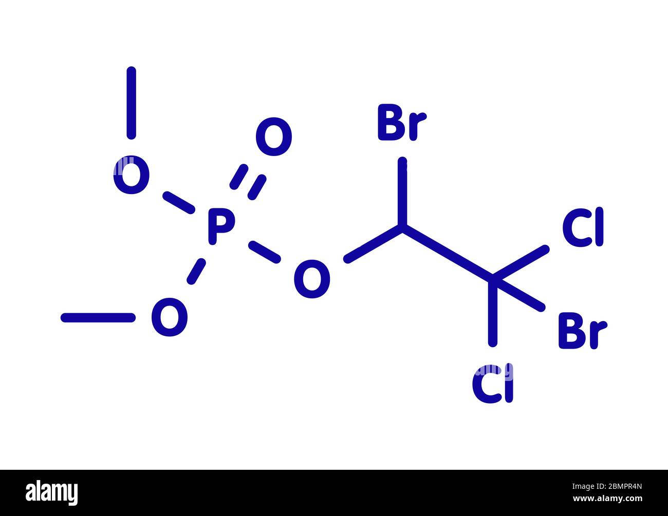 Molécule insecticide organophosphaté naled (classe). Formule topologique. Banque D'Images