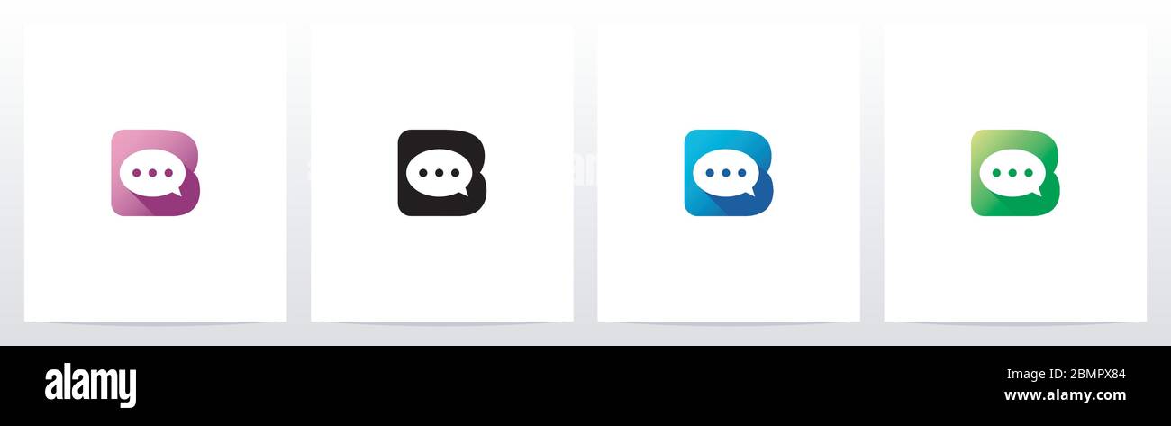 Parlez de la bulle sur le logo lettre Design B. Illustration de Vecteur