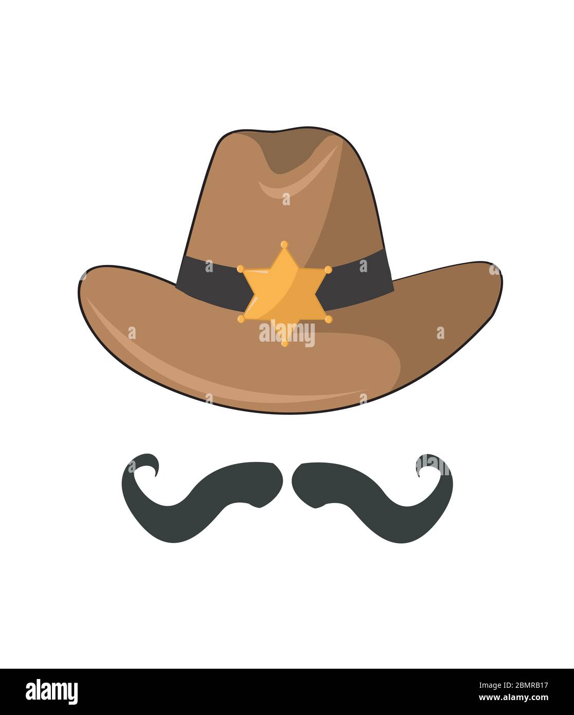 Chapeau de cowboy de shérif de dessin vectoriel avec badge étoile dorée  Image Vectorielle Stock - Alamy