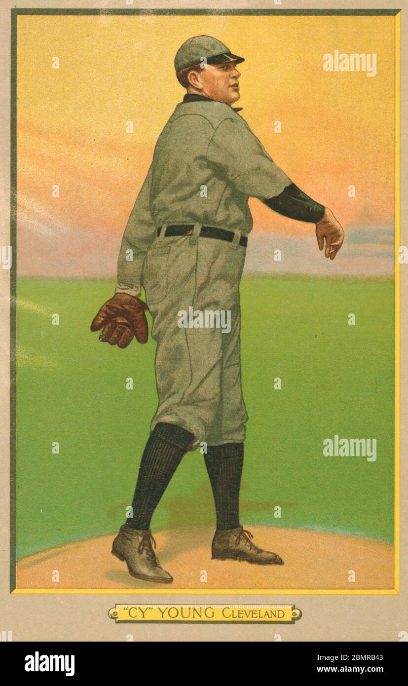 CY Young, Cleveland NAP, carte de baseball portrait, 1911 Banque D'Images