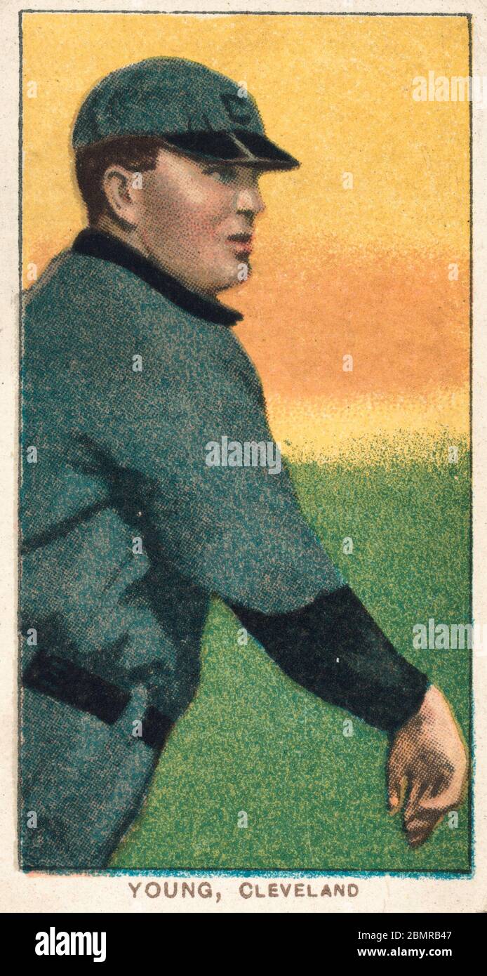 CY Young, Cleveland NAP, carte de baseball portrait, 1909 Banque D'Images