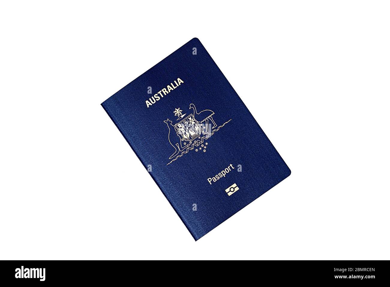 Passeport australien (2020) isolé sur fond blanc Banque D'Images