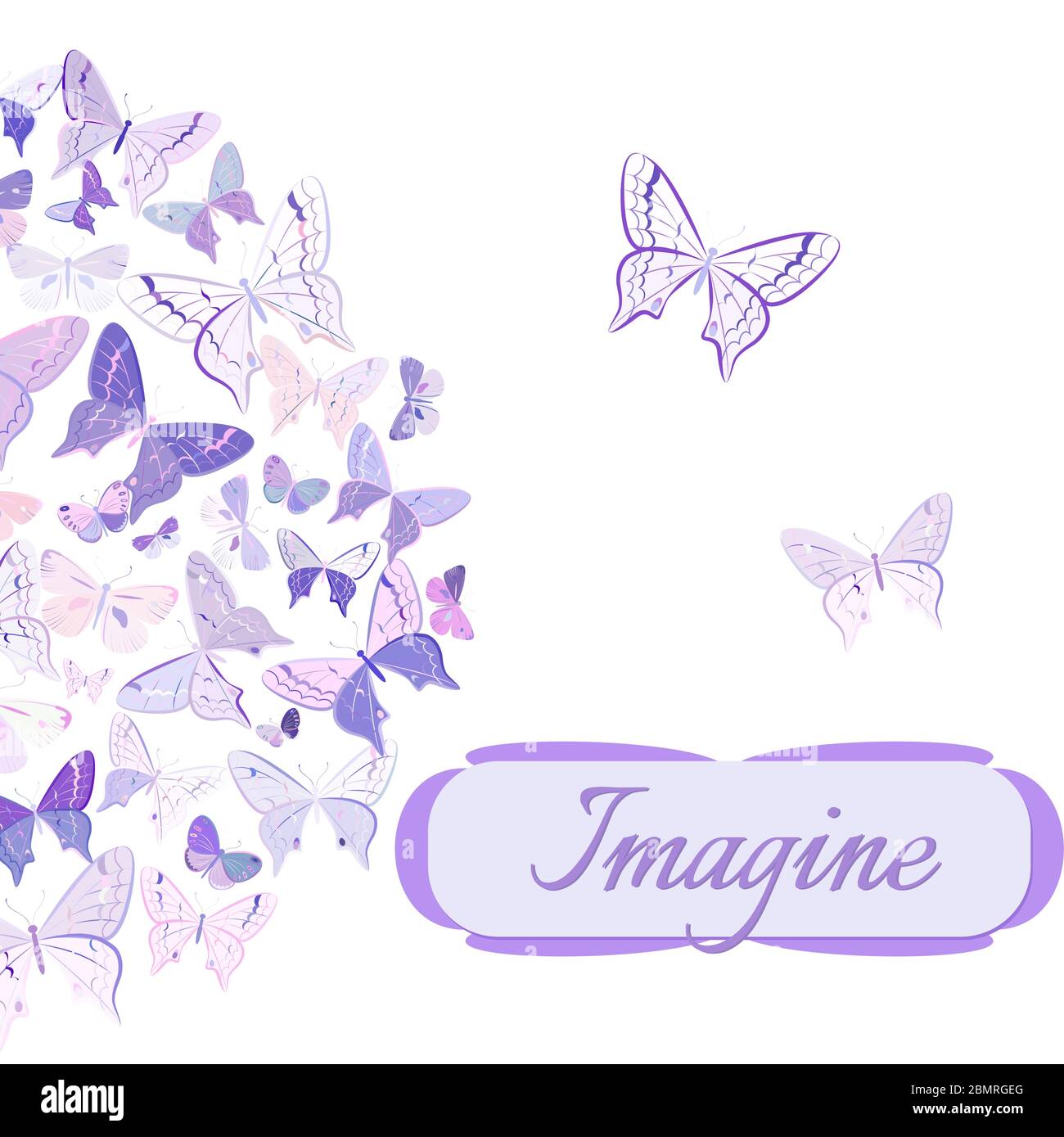 Carte De Vœux Avec Papillons Dans Des Tons Rose Violet Disposes En Forme Semi Circulaire Et Des Mots Imagine Sur Fond Blanc Image Vectorielle Stock Alamy Carte De Vœux Avec Papillons Dans Des Tons Rose Violet Disposes En Forme Semi Circulaire Et Des Mots Imagine Sur Fond Blanc Image Vectorielle Stock Alamy