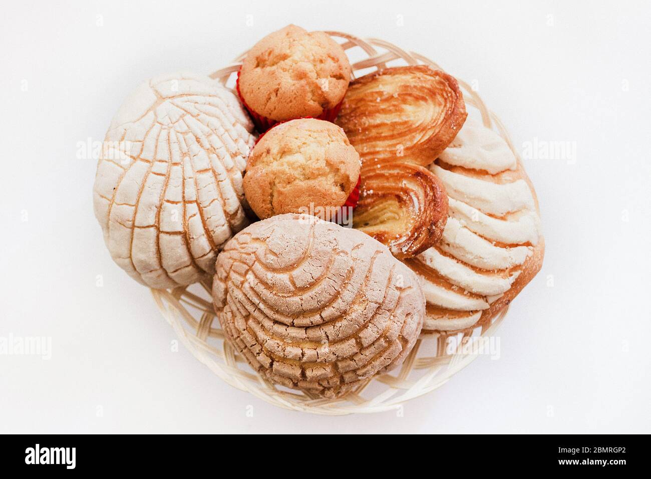 Assortiment de pains sucrés mexicains au Mexique, boulangerie traditionnelle pour le petit déjeuner Banque D'Images