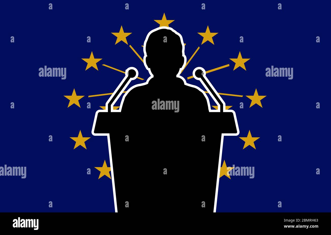 Indiana USA Drapeau contexte homme parle. Concept de conférence de présentation Business Man. Illustration de Vecteur
