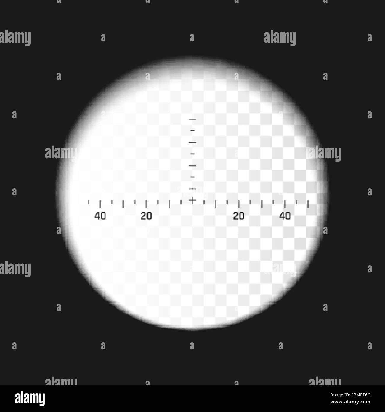 Portée du fusil de précision. Concentrez-vous sur la cible. Zoom optique binoculaire avec échelle de mesure. Illustration vectorielle Illustration de Vecteur