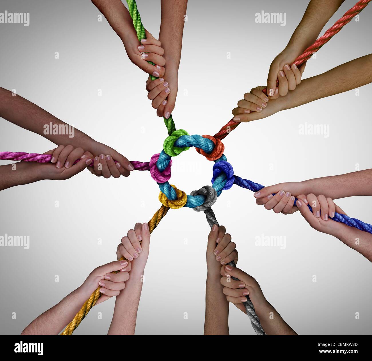 Réunion d'équipe d'employés divers comme concept d'entreprise pour rassembler pour travailler le succès du travail d'équipe et le symbole de diversité comme un groupe de travail unifié. Banque D'Images