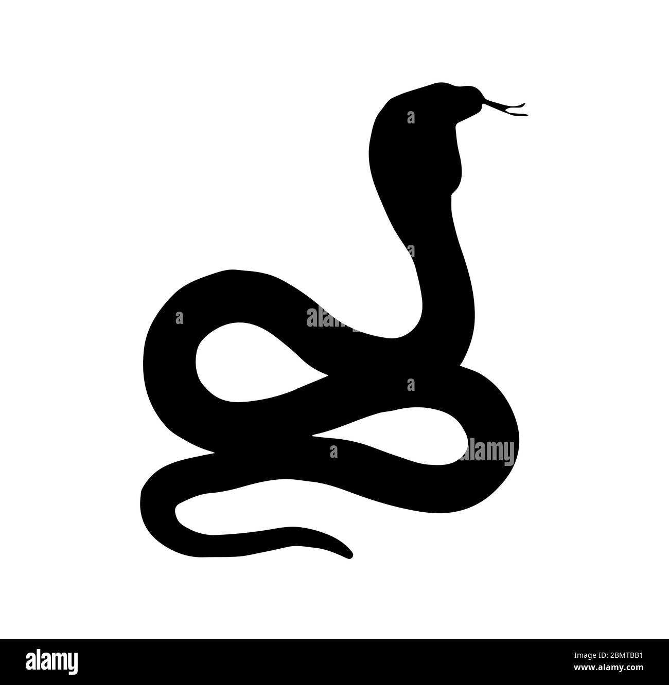 Silhouette de serpent sur fond blanc Banque D'Images