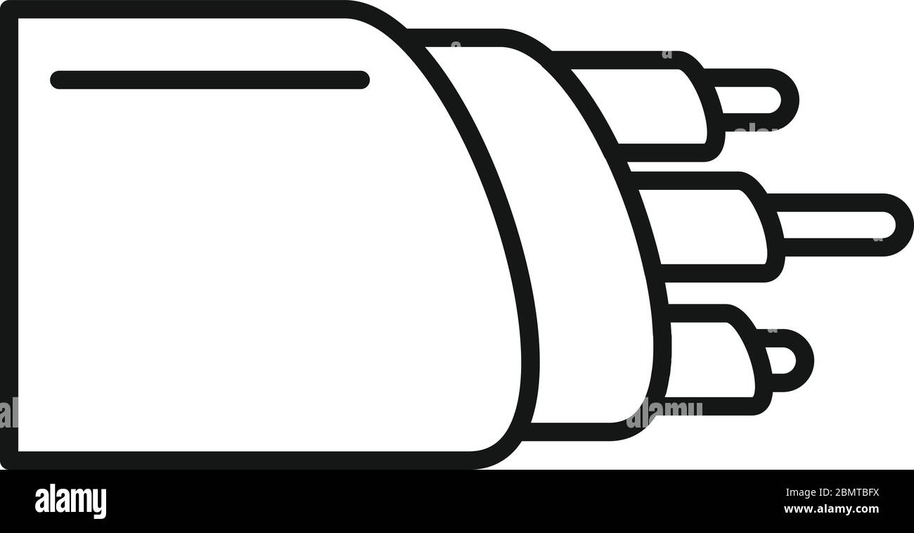 Icône de câble optique réseau. Contour de l'icône de vecteur de câble optique réseau pour la conception de sites Web isolée sur fond blanc Illustration de Vecteur