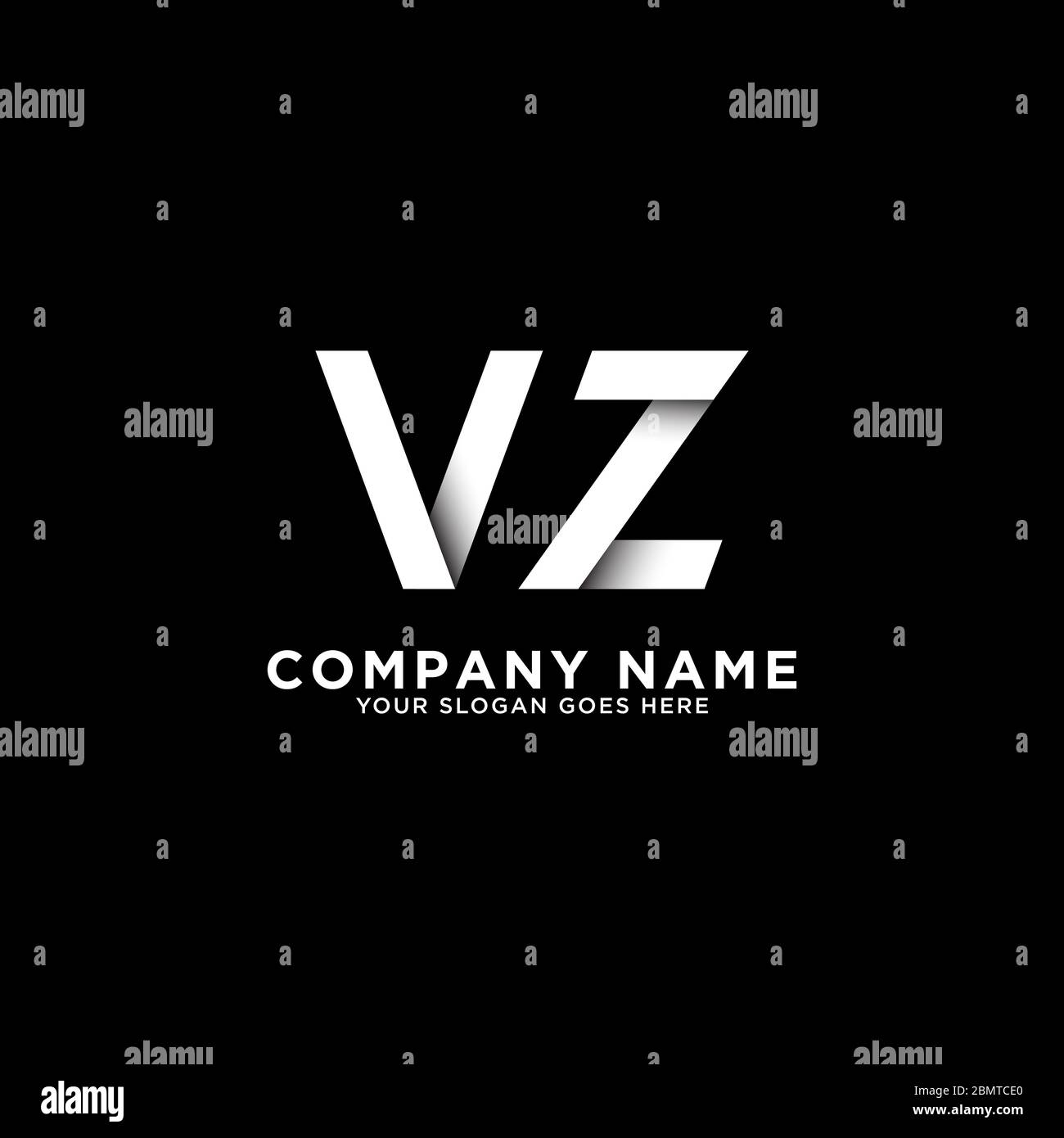 Logos VZ, modèle de logo propre et intelligent, inspirations initiales du logo Illustration de Vecteur