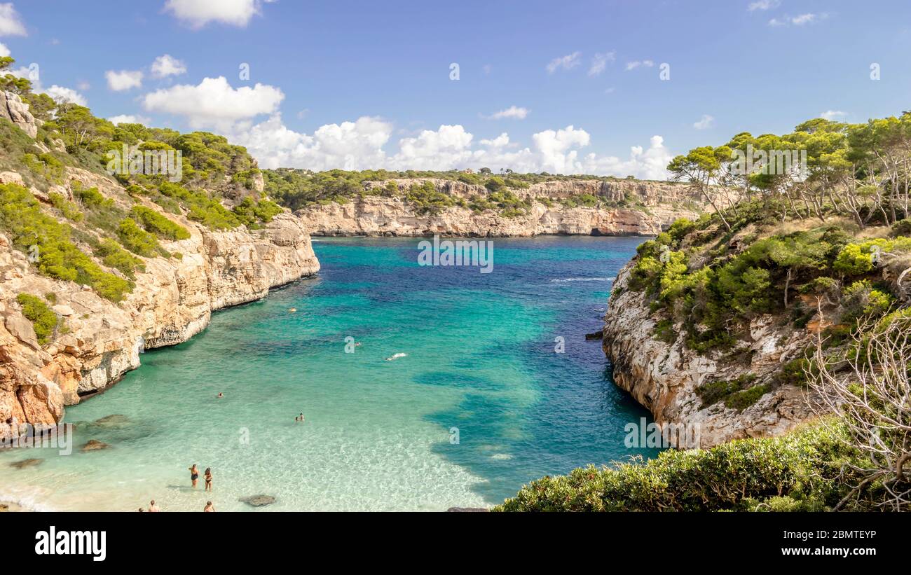 Un beau paysage de Caló del Moro , Palma de Majorque Banque D'Images