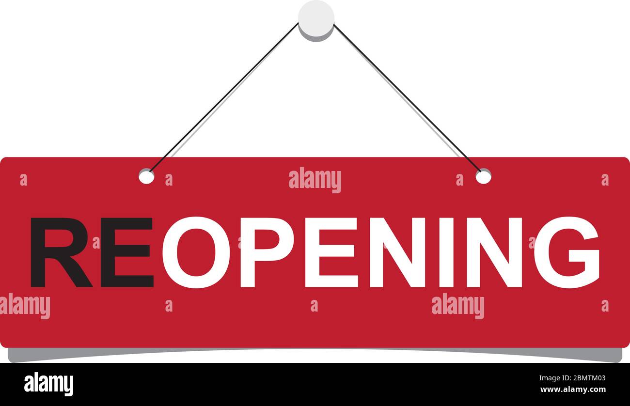 Un panneau d'entreprise indiquant « réouverture ».Vector eps10 Illustration de Vecteur