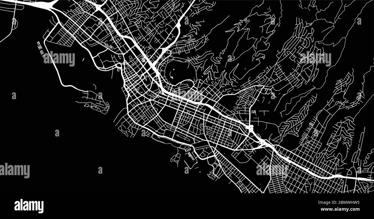 Plan urbain vectoriel de Honolulu, États-Unis. Capitale de l'État d'Hawaï Illustration de Vecteur