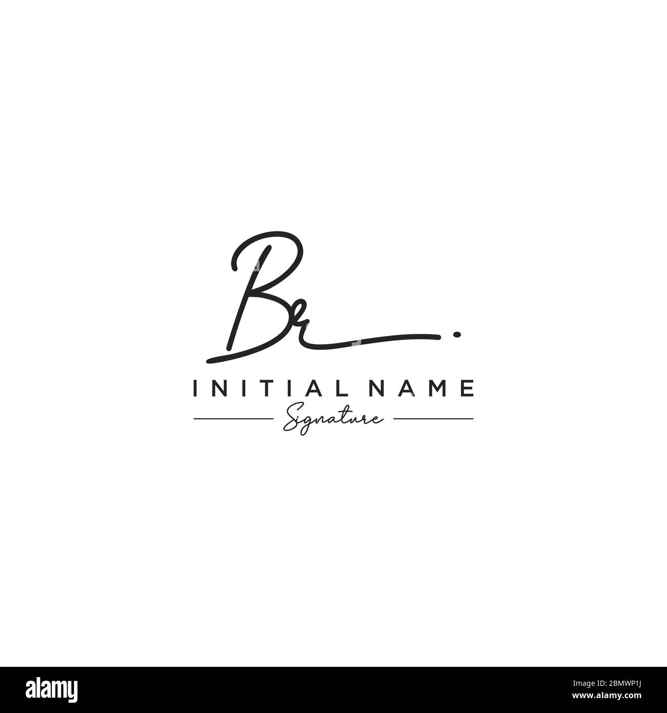 Vecteur de modèle de logo de signature Letter BR Illustration de Vecteur