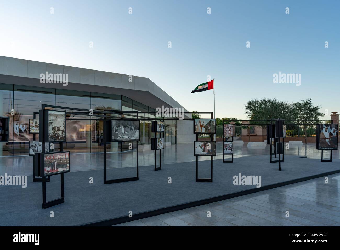 Le mémorial du fondateur - photo du cheik Zayed bin Sultan Al Nahyan fondateur des Émirats arabes Unis Banque D'Images