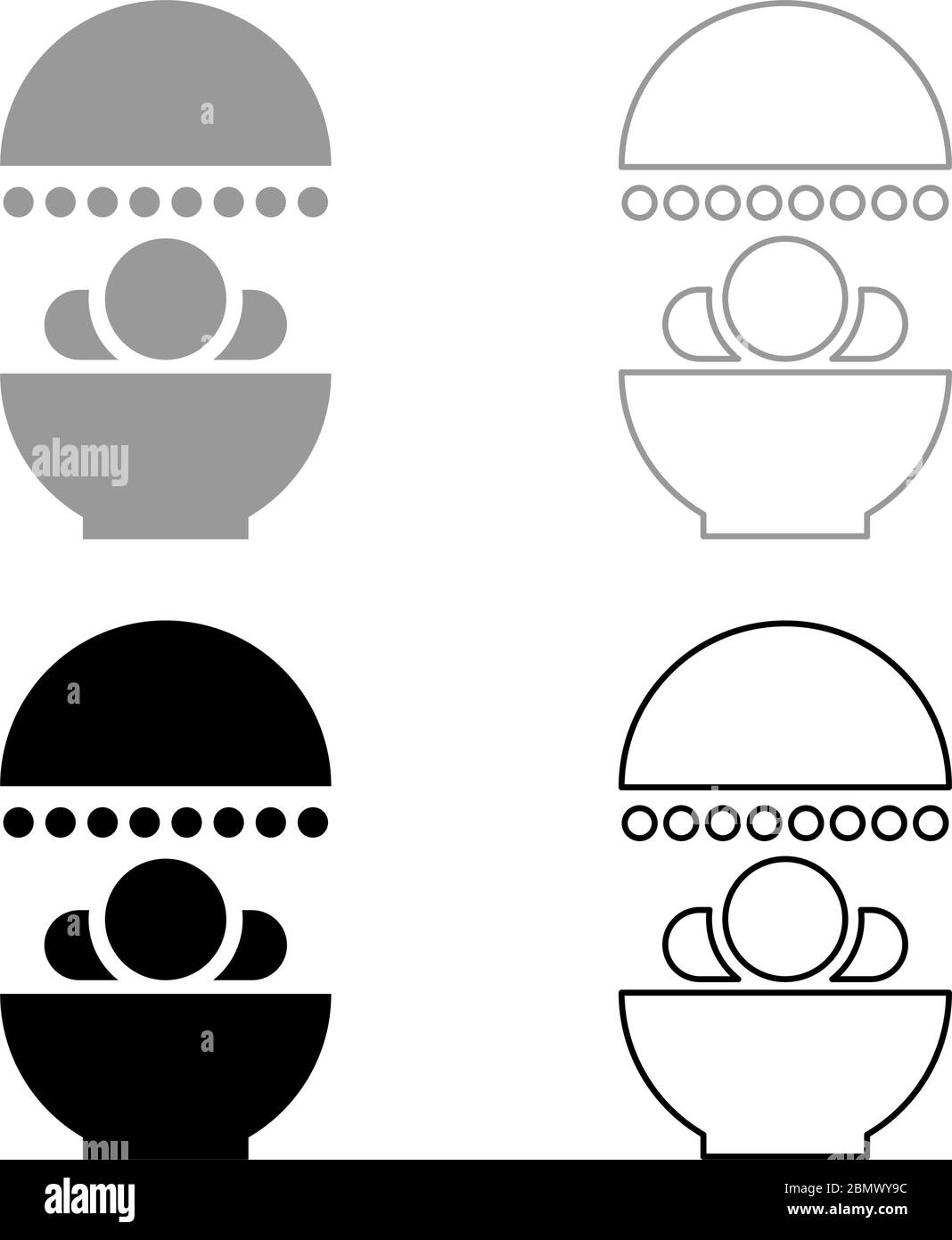 Solarium traitement humain thérapie d'exposition corps CT scan CAT Scan icône de radiothérapie contour ensemble noir gris couleur vecteur illustration style plat Illustration de Vecteur