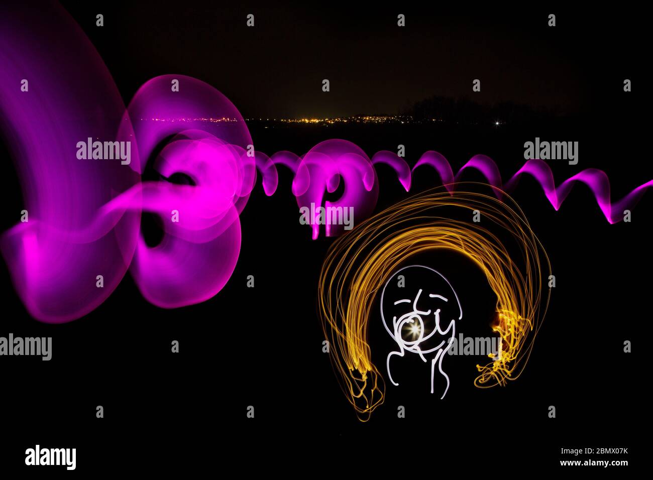 Création d'images avec la peinture légère ou la mise en plan légère Banque D'Images