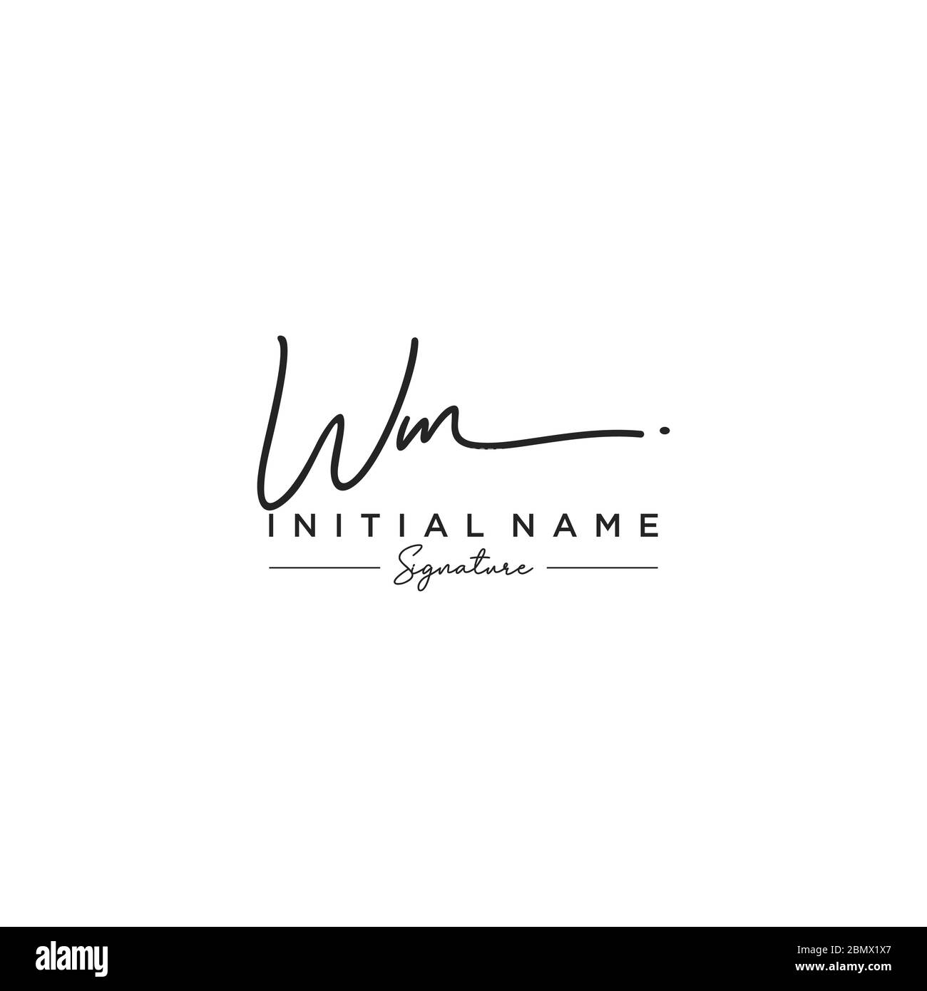 Vecteur de modèle de logo de signature de lettre WM Illustration de Vecteur