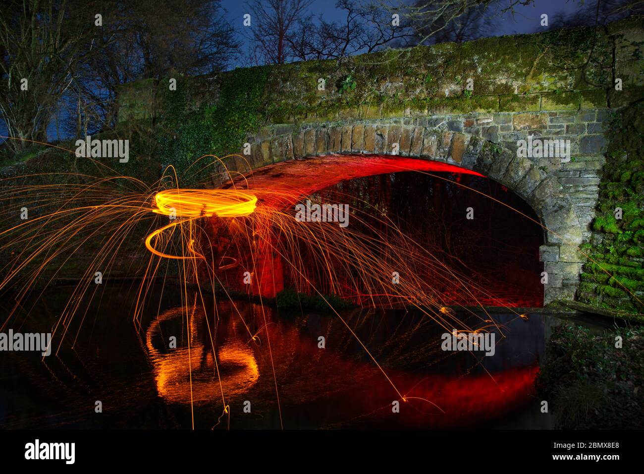 Peinture avec la lumière, la photographie de nuit Banque D'Images