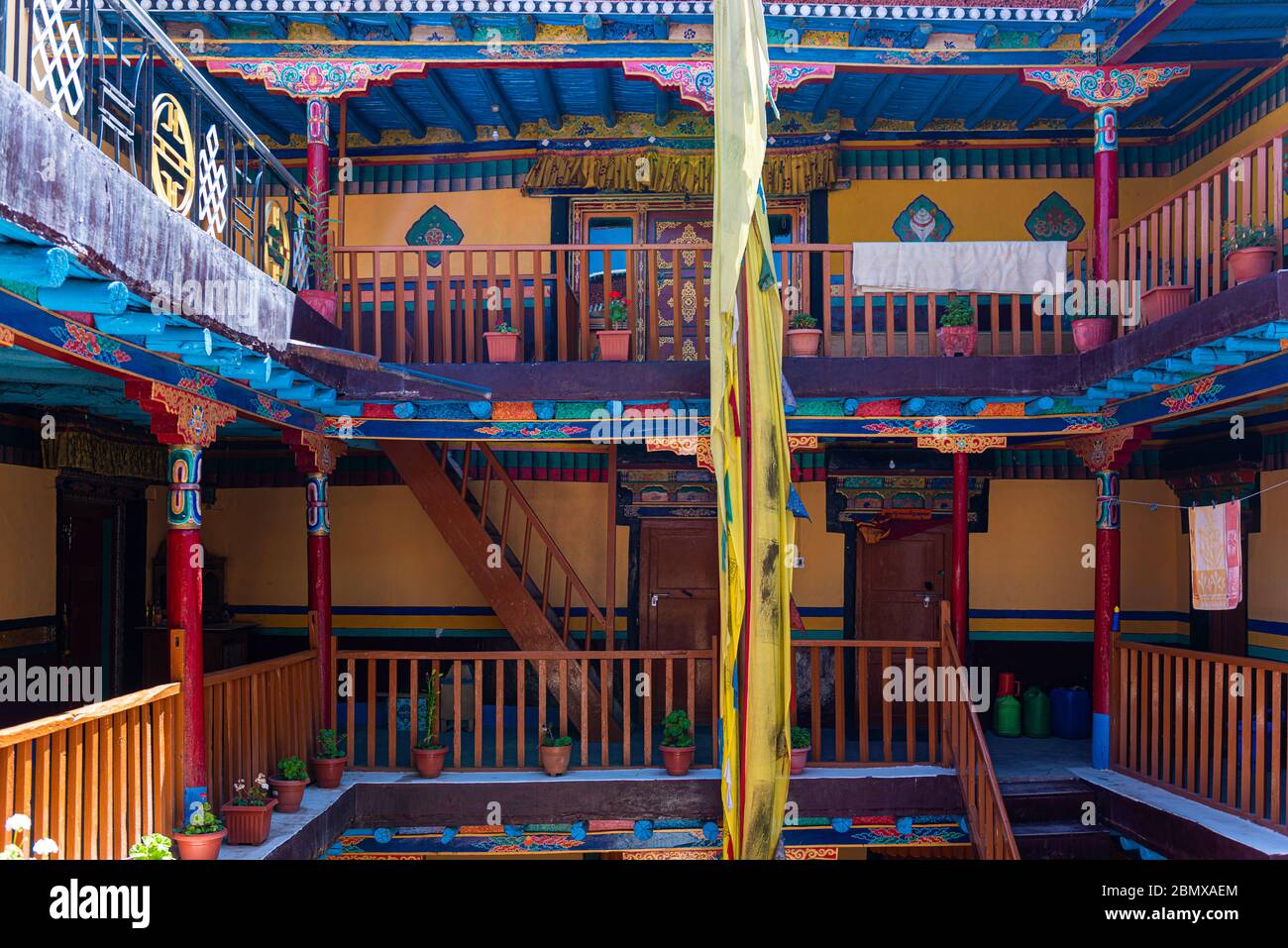 Monastère de Stakna, ladakh, Inde Banque D'Images