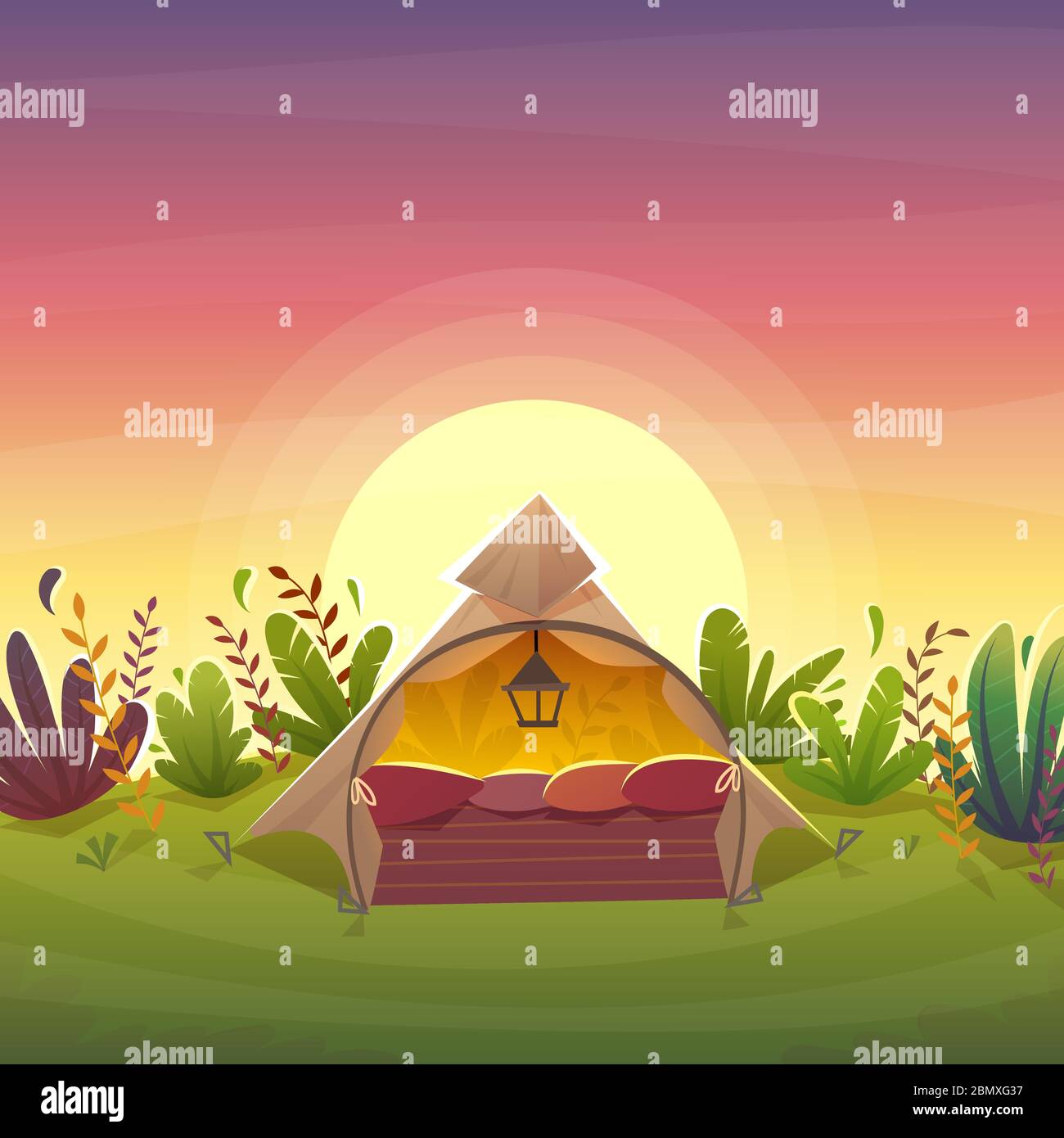 Tribal Vector - tente maison Teepee , camping wigwam à la forêt nature  arrière-plan . vecteur paysage illustration paysage Image Vectorielle Stock  - Alamy