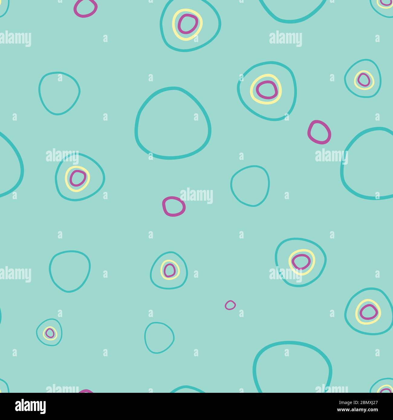 Anneaux et cercles sur fond bleu clair répétition sans couture de motif vectoriel de surface Illustration de Vecteur