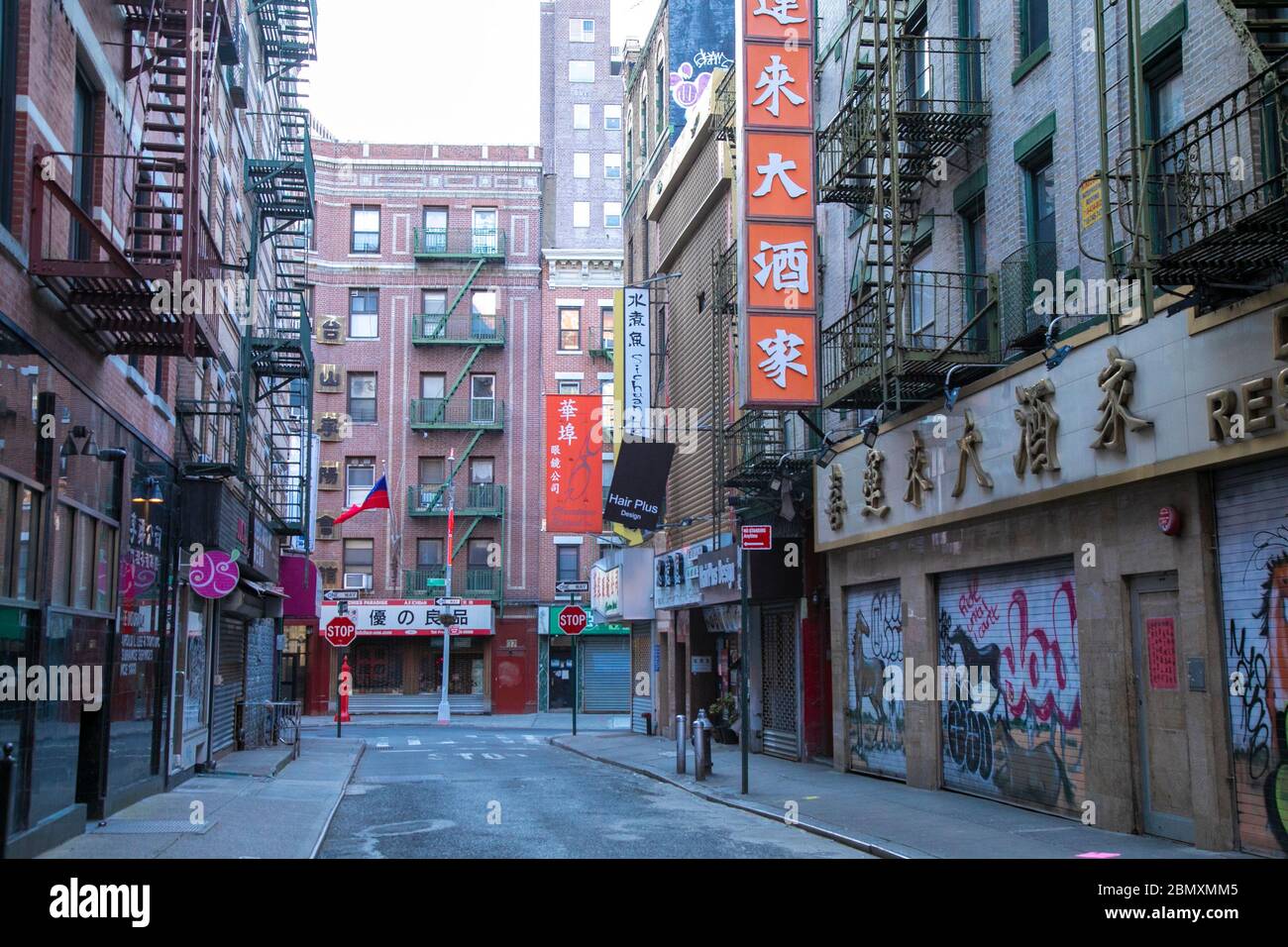 Rue dans Chinatown, New York. Banque D'Images