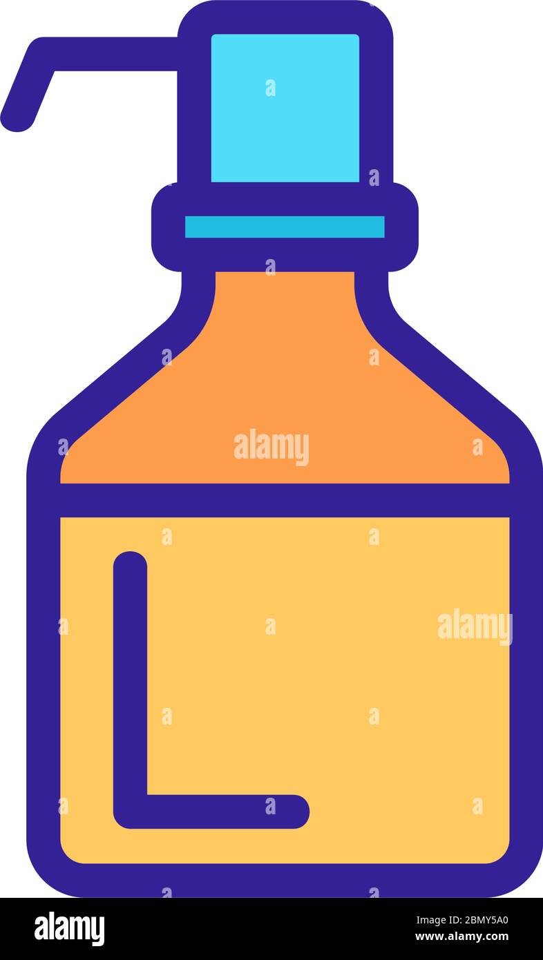 illustration du contour vectoriel de l'icône de la bouteille avec pompe de pression Illustration de Vecteur