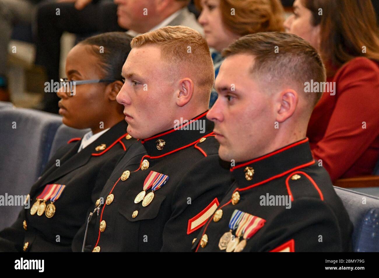 Le 1er novembre 2018, les Marines américains au Département d'État célèbrent leur 243e anniversaire avec une cérémonie de découpe de gâteau à Washington, DC, avec le conférencier invité le lieutenant-général Charles G. Chiarotti. Banque D'Images