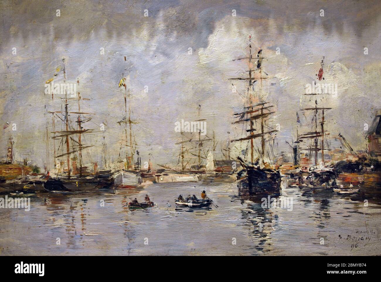 Voiliers au port (Deauville) - voiliers au port (Deauville) 1896 Eugène Boudin 1824 - 1898 France Banque D'Images