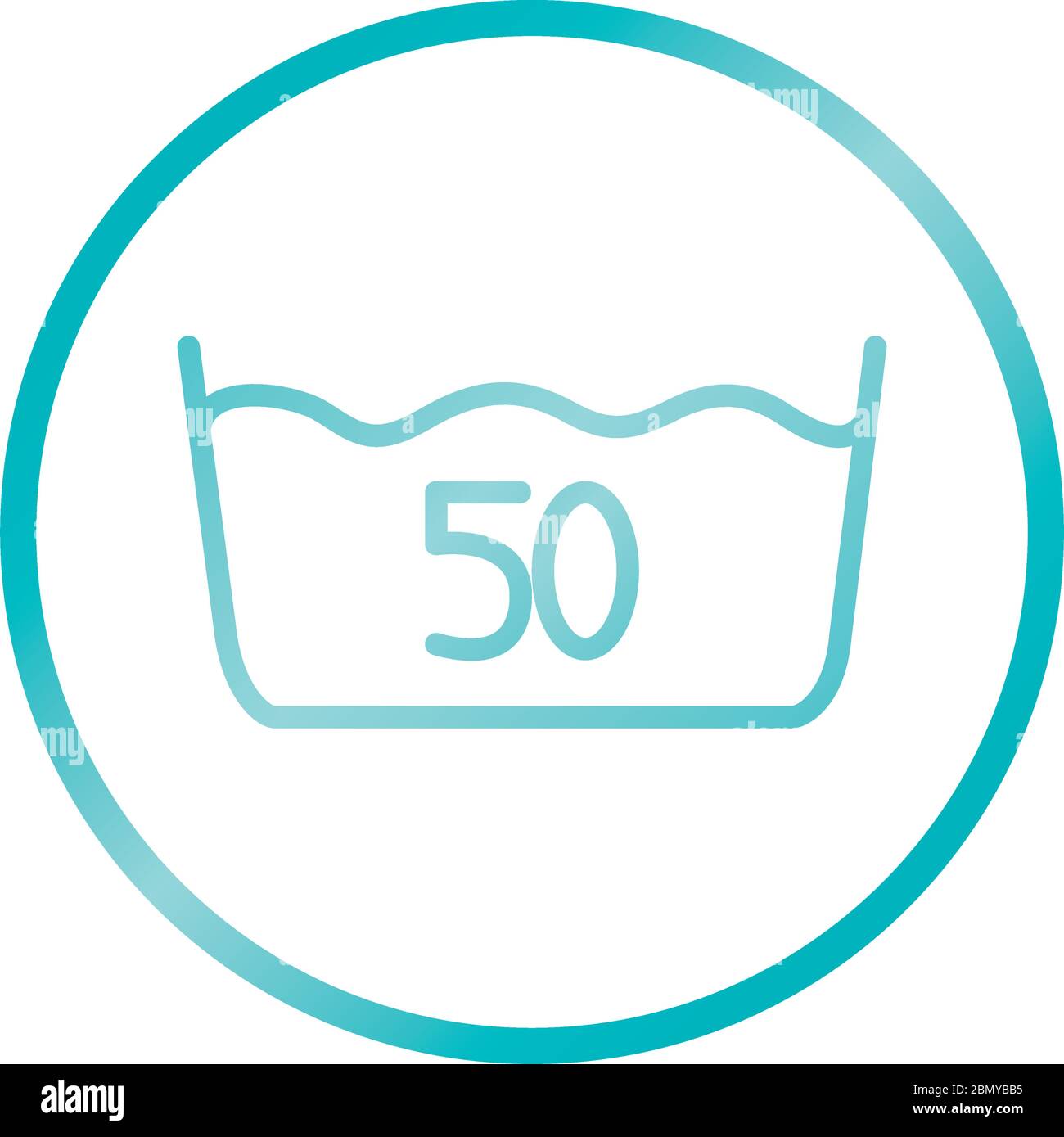 icône de symbole de température de l'eau 50 sur fond blanc, style dégradé, illustration vectorielle Illustration de Vecteur