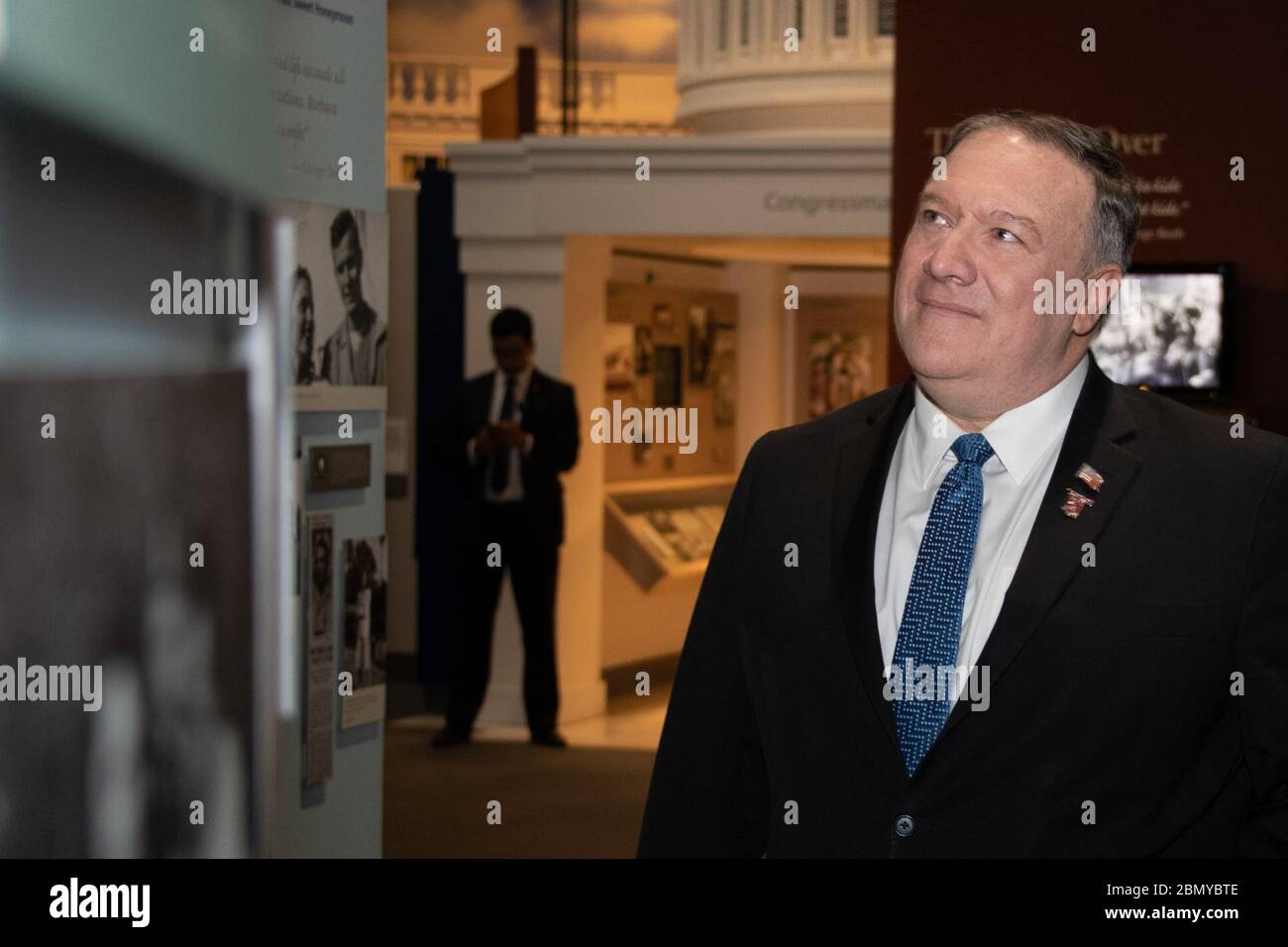 Visite du secrétaire Pompeo à la bibliothèque Bush le secrétaire d'État américain Michael R. Pompeo visite la bibliothèque Bush à Dallas, Texas, le 15 avril 2019. Banque D'Images