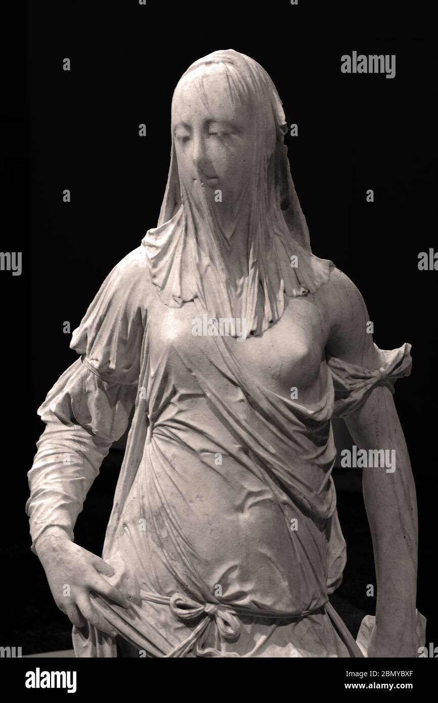 Femme voilée (allégorie de la foi) début à mi-1700 Antonio Corradini, Italie Sculptor italien. Banque D'Images