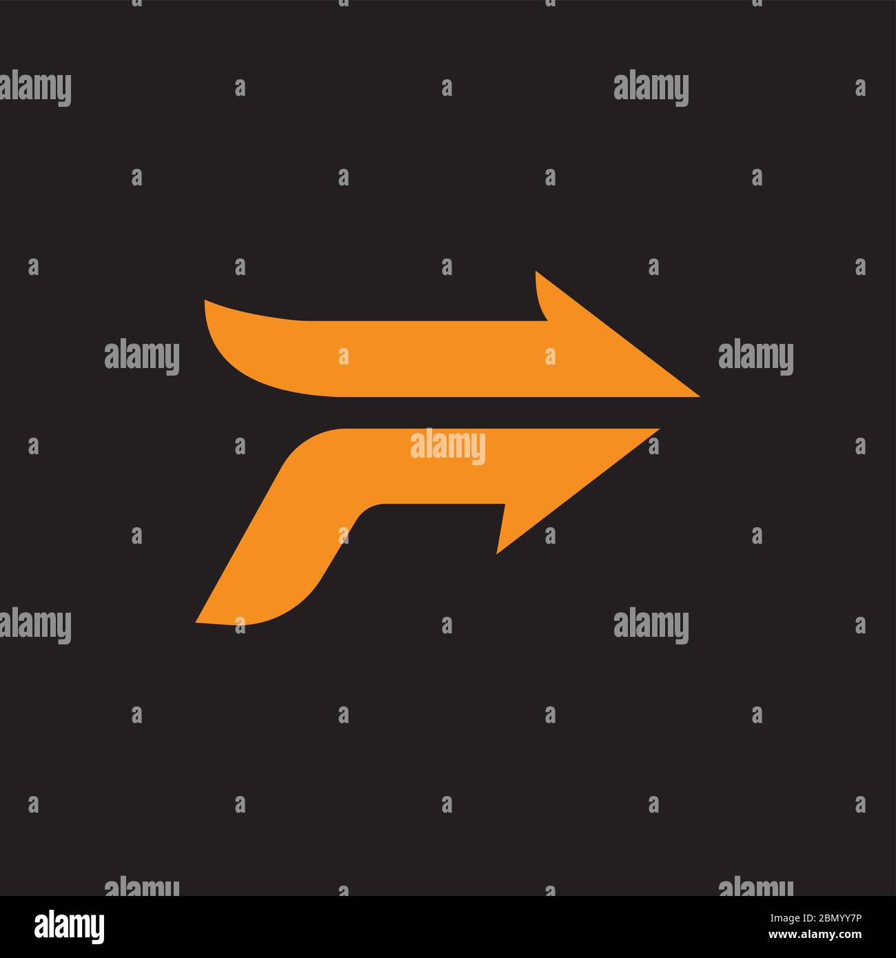 Modèle de conception de vecteur de logo ff ou de logo F. Illustration de Vecteur