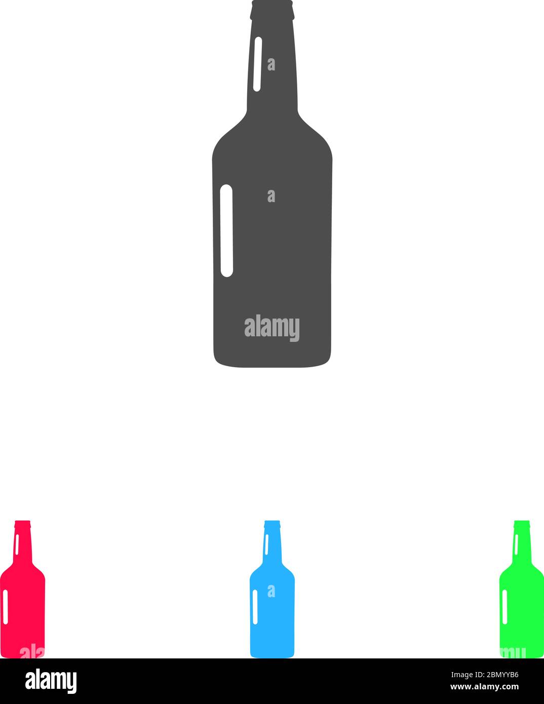 Bouteille de bière Icon plate. Pictogramme de couleur sur fond blanc. Symbole d'illustration vectorielle et icônes bonus Illustration de Vecteur